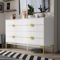FUFU&GAGA 8-Drawer Accent Chest With Metal Legs