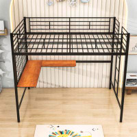 Mason & Marbles Beale Full Size Metal Loft Bed with Desk And Ladder