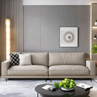 ABPEXI 102.36" Light Grey Cotton and linen Modular Sofa cushion couch