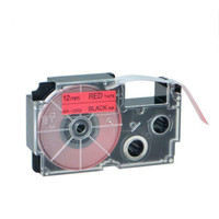Weekly Promo!  Casio XR-12RD Label Tape, 12mm, Black On Red,  Compatible