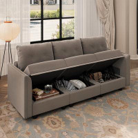 Latitude Run® Tomario 85" Upholstered 3 - Seater Sofa With Storage
