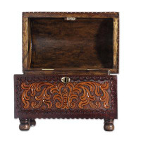 Bloomsbury Market Bloomsbury Market Handmade Colonial Style Leather And Wood Jewellery Chest