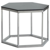 Everly Quinn Mea Glass Top Accent Table