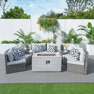 The outdoor conversation set with a fire pit table is a practical addition to your outdoor space. It...