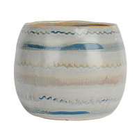 Wrought Studio Hand-Painted Stoneware Planter With Pattern And Reactive Glaze