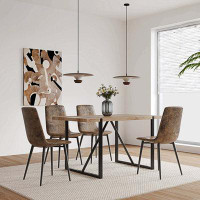 Corrigan Studio Set Of 4 Modern Upholstered Dining Accent Chairs With Metal Legs