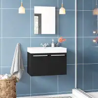 Wade Logan Brause 30'' Wall Mounted Modern Single Bathroom Vanity with Acrylic Vanity Top and Medicine Cabinet