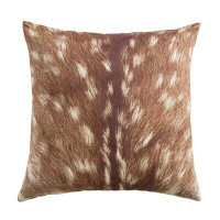 Paseo Road by HiEnd Accents Huntsman Tan Deerskin Print Fawn Faux Suede Western Lodge Decorative Throw Pillow 18x18 inch