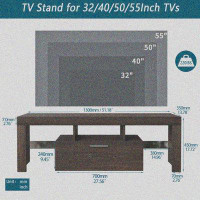 Wrought Studio Unique Design Rectangle TV Stand With Toughened Glass Shelf And LED Light, Suitable For Living Rooms