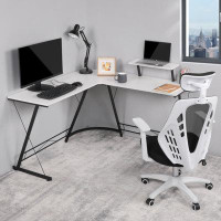 Inbox Zero Lakeita L Shaped Corner Gaming Desk, Computer Writing Table with Monitor Stand, Workstation