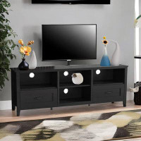 Gracie Oaks TV Stand For Living Room And Bedroom, 70" Industrial Style TV Console With 2 Drawers