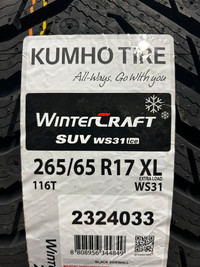 4 Brand New Kumho Wintercraft SUV WS 31 265/65R17 XL Winter  tires.   *** WallToWallTires.com ***