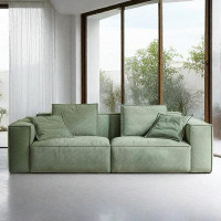 PULOSK 94.46" Creamy White Cloth Modular Sofa cushion couch