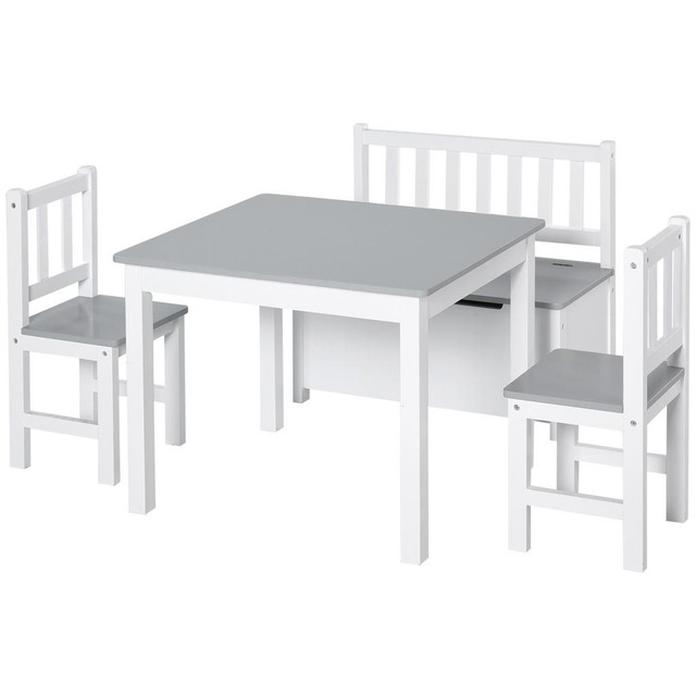 kids Table And Chairs Set 23.5" x 19.75" x 19" Gray in Toys & Games - Image 2