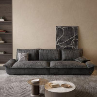Momenty Zin 98.43" Grey Cat scratch cloth Modular Sofa cushion couch