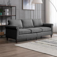 Red Barrel Studio Muzz Sofa Couches For Living Room, Modern Linen 3-seater Sofa, Sleeper Sofa With 5.9Ã¢ Upholstered Cus