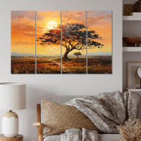 Design Art Baobab Tree Landscape V 4 Pieces