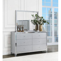 Hokku Designs Larue 6-drawer Dresser with Mirror Silver