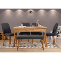 East Urban Home Salmon 6 - Person Dining Set