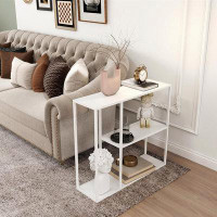Ebern Designs Metal Console Table With 3 Tier Storage Rack,Entryway Table,Industrial Sofa Table,Narrow Entry Table,Hallw