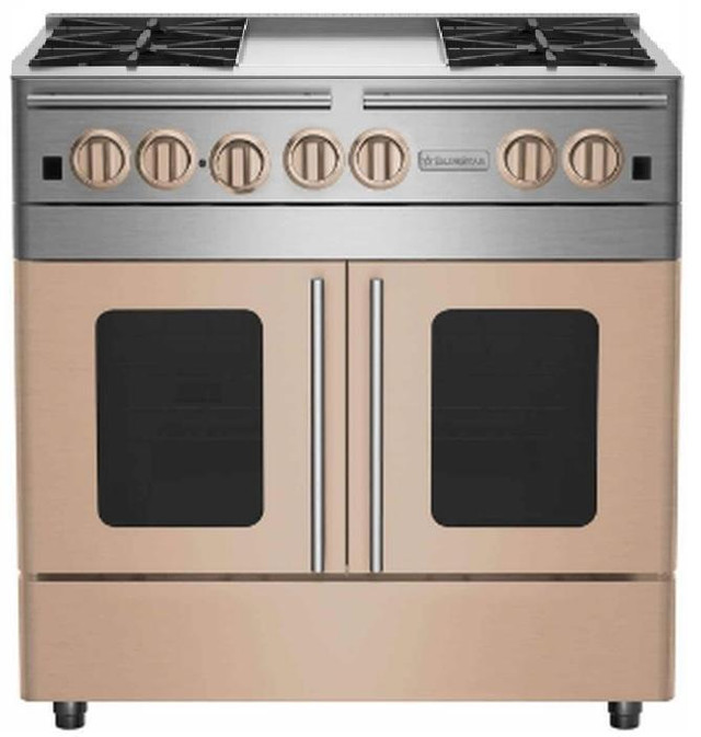 BlueStar RNB364GPMV2 36 Inch Gas Range 4 Burners 12 Inch Griddle French Door Oven Precious Metals Infused Copper in Stoves, Ovens & Ranges in Toronto (GTA)