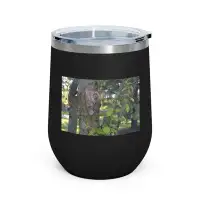 Marick Booster Tree Stump And Green Leaves 12Oz Insulated Wine Tumbler