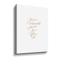 Trinx Just Go For It Gallery Wrapped Floater-Framed Canvas