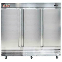 81 Three Section Solid Door Reach in Refrigerator - 72 cu. ft. *RESTAURANT EQUIPMENT PARTS SMALLWARES HOODS AND MORE*