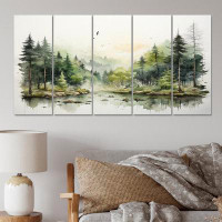 Design Art Tranquil Forest Oasis I - Countryside Metal Wall Decor Set