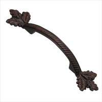 D. Lawless Hardware 2-7/8" Centre Oak Leaf Pull Rust with Black