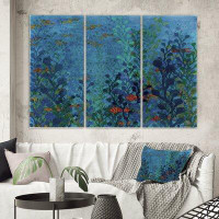 Made in Canada - East Urban Home Premium 'Blue Underwater Lake Leaves I' Painting Multi-Piece Image on Canvas