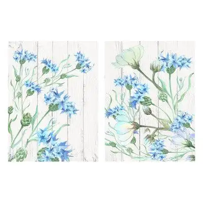Red Barrel Studio Azure Tranquillity: A Symphony of Blue Blooms - Wrapped Canvas Prints