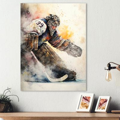 Red Barrel Studio Hockey Gardien pendant le jeu VII - Peinture sur toile in Painting & Paint Supplies in Québec