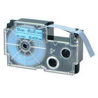 Weekly Promo!  Casio XR-12BU Label Tape, 12mm, Black On Blue, Compatible