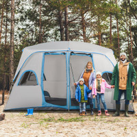 Camping Tent 13.1'L x 9'W x 6.9'H Grey