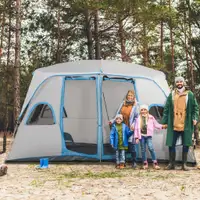 Camping Tent 13.1'L x 9'W x 6.9'H Grey