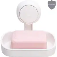 Rebrilliant Suction Cup Soap Dish Powerful Vacuum Suction Soap Holder, Strong Sponge Holder