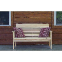 Red Barrel Studio Stained Cedar 4’ Bench, Amish Handcrafted