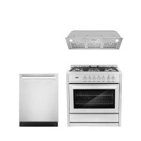 Cosmo Cosmo 3 Piece Kitchen Appliance Package with 36'' Dual Fuel Freestanding Range , Built-In Dishwasher , Insert Rang