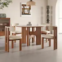 SUPROT Sintered stone dining table and chair round oak