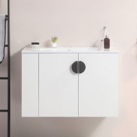 Ebern Designs Ebern Designs-30" Bathroom Vanity With Sink,with Two Doors Cabinet Bathroom Vanity Set With Side Left Open