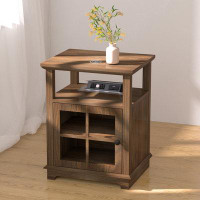 Red Barrel Studio 24" Tall End Table with Storage and Built-In Outlets