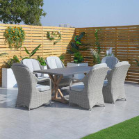 Direct Wicker Anivea 6 - Person Rectangular Outdoor Dining Set With Cushions