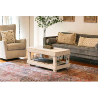 Gracie Oaks Telemaco Solid Wood 4 Legs Coffee Table