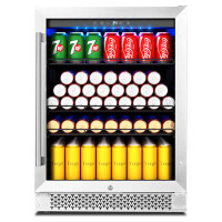 Yeego 24 inch 180 Cans Built-in/Under-Counter Compressor Beverage Cooler Refrigerator Fridge