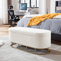 Mercer41 Upholstered Storage Bench for Living Room Bedroom End of Bed