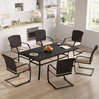 Winston Porter Gregoy 6 - Person Counter Height Extendable Steel Dining Set