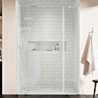 Ove Decors OVE Decors Endless TA1440400 Tampa, Alcove Frameless Hinge Shower Door, 53 11/16 To 56 1/16 In. W X 72 In. H,