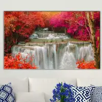 Winston Porter Maple Leaf Waterfall - Photograph Print on Canvas