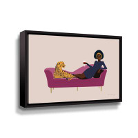 Rosdorf Park Wild Lounge I Pink Couch Gallery Wrapped Floater-Framed Canvas